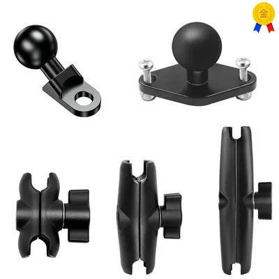 1 In Ball Head Mount Adapter GPS Holder Motorcycle Bicycle Handlebar Clip Rearview Mirror Bracket