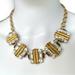 J. Crew Jewelry | J. Crew Modernist Gold Tone Glass & Acrylic Rhinestone Statement Necklace | Color: Brown/Gold | Size: Os