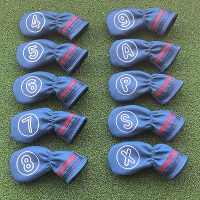 Golf Iron Cover Cover Irons Club PU Soft Leather 4-9 ASPX 10pcs Golf fan supplies