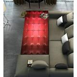ABPHQTO Red Leather Upholstery Runner Rug 2 x 10ft Long Area Rug Carpet for Hallway Kitchen Bedroom Living Room Laundry Patio Entryway Front Porch Mat