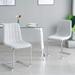 Modern simple light luxury dining Light Grey chair home bedroom stool back student desk chair metal leg (silver)(set of 2)