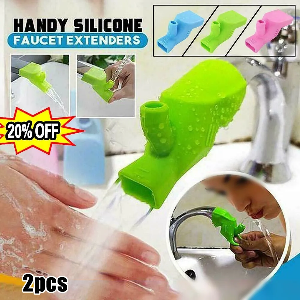 Extension de robinet en Silicone, 2 pièces, économie d'eau, adaptateur de buse de filtre de robinet, salle de bains, cuisine, évier, outil de cuisine par pulvérisation