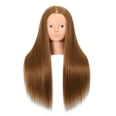 Mannequin Head With Long Straight Hair 1 Pcs Makeup-less Hairdressing Doll Head Mold For Practicing Makeup