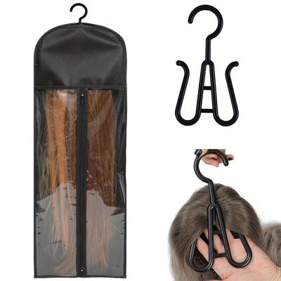 Wig Storage Bag With Hanger, Extra Long Hair Extensions Storage Bag Hair Extension Holder Wig Holder Wig Storage For Multiple Wigs, Dust-proof And Portable Wig Bags