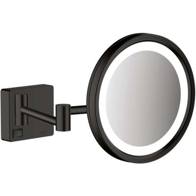 AddStoris - Wand-Kosmetikspiegel mit led Leuchte, schwarz matt 41790670 - Hansgrohe