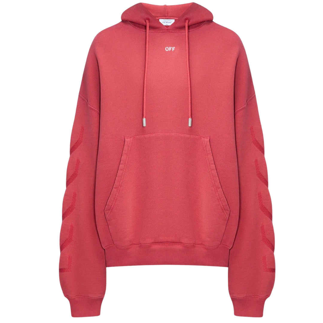 Off-White St. Matthew Design Skate Fit Kapuzenpullover in verwaschenem Rot