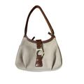 Dooney & Bourke Bags | Dooney Bourke Beige Suede Leather Small Shoulder Bag Hook Flap Dust Bag Nwt | Color: Brown | Size: 7" X 10" X 3.5"