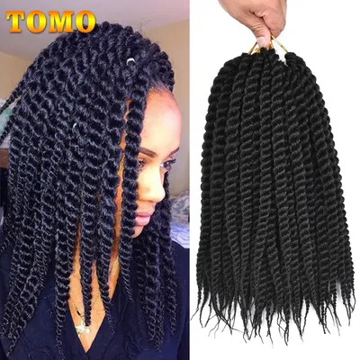TOMO Senegalese Twist Crochet Braids Hair 12 18 Inch Synthetic Braiding Hair Extensions For Black