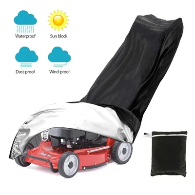 Outdoor Lawn Mower Cover 210D Polyester Oxford Cloth Waterproof UV Protection Universal With