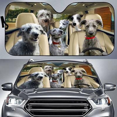 Fun Pet Pattern Car Sunshade - 3D Printed Front Windshield Sun Blocker - UV Protection and Heat Shield