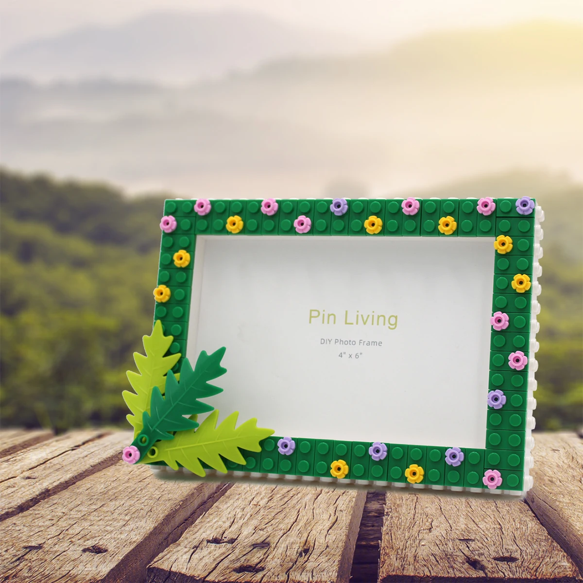 1pc Dekor Foto rahmen, einfache grüne Farbe Block DIY Bilderrahmen für die Heim dekoration Image