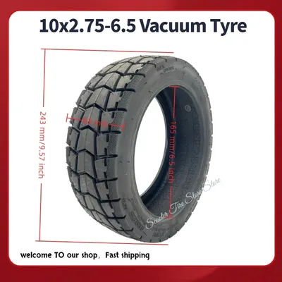 10x2.75-6.5 Tubeless Vacuum Tire for SmartGyro Rockway C Electric Scooter - Replacement Wheel Parts