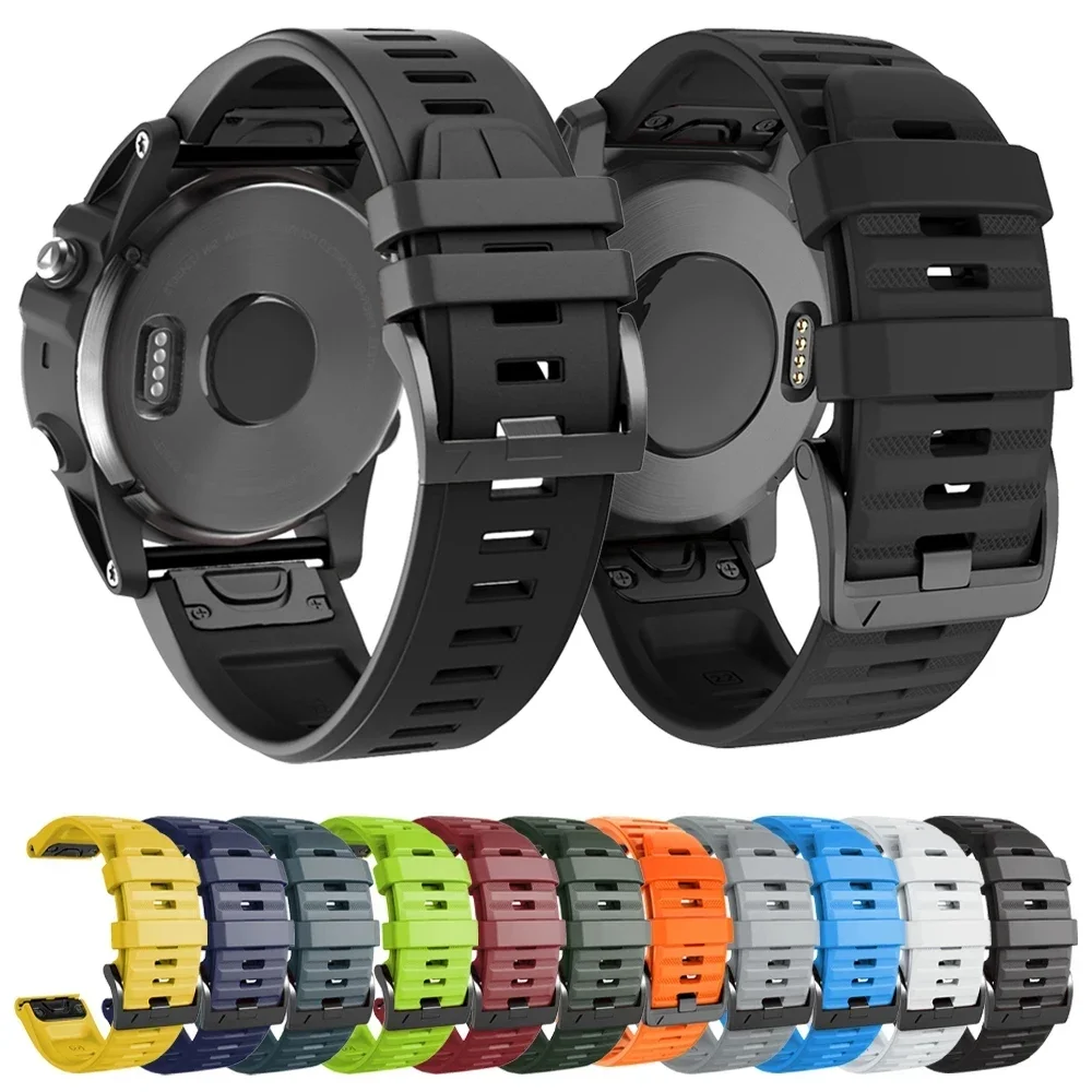 22 26 mm Silikonarmband für Garmin Fenix 7X 7 Pro Solar/6X 6 Sapphire 5 5X Plus 3 HR/Epix/Tactix QuickFit Armband Offizielles Band Image