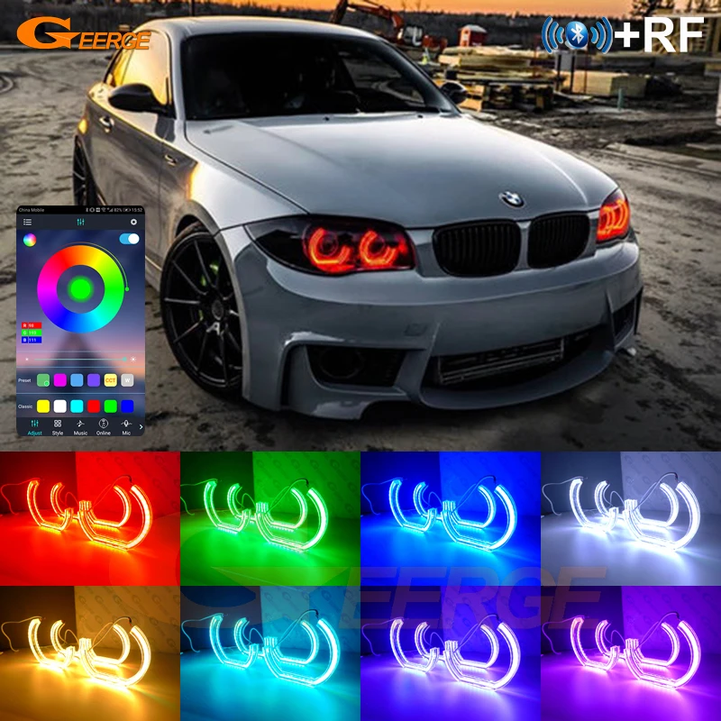 Per BMW Serie 1 E82 E88 E87 E81 RF APP Bluetooth A Distanza Multi Colore di Cristallo DTM M4 Stile RGB LED Angel Eyes Kit Halo Anelli