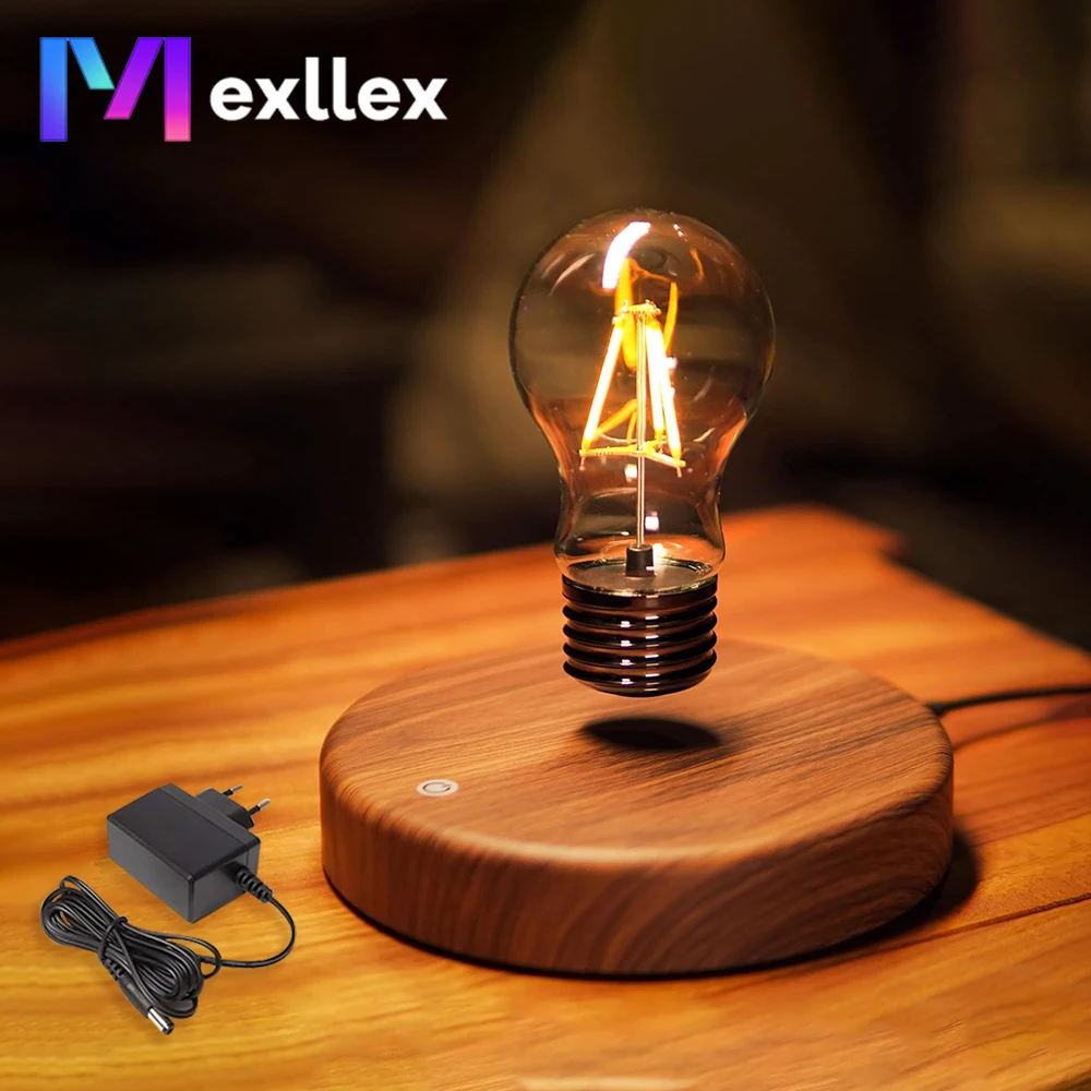 Kabellos schwebende magnetische schwimmende LED Schreibtisch Tisch Nachtlicht, 360 Grad automatische Dreh lampe Lampe für Geschenke, Raum, Büro Image