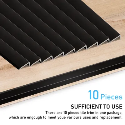 10pcs 12 Inch Peel And Stick Aluminum Tile Trim Metal L-shaped Protective Wall Corner Strip Decorative Kitchen Backsplash Trim