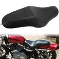 Nero Moto Anteriore Conducente Passeggero Posteriore Due Cuscini del Sedile In Pelle PU Per Harley Sportster XL 883 1200 48 2004-2016