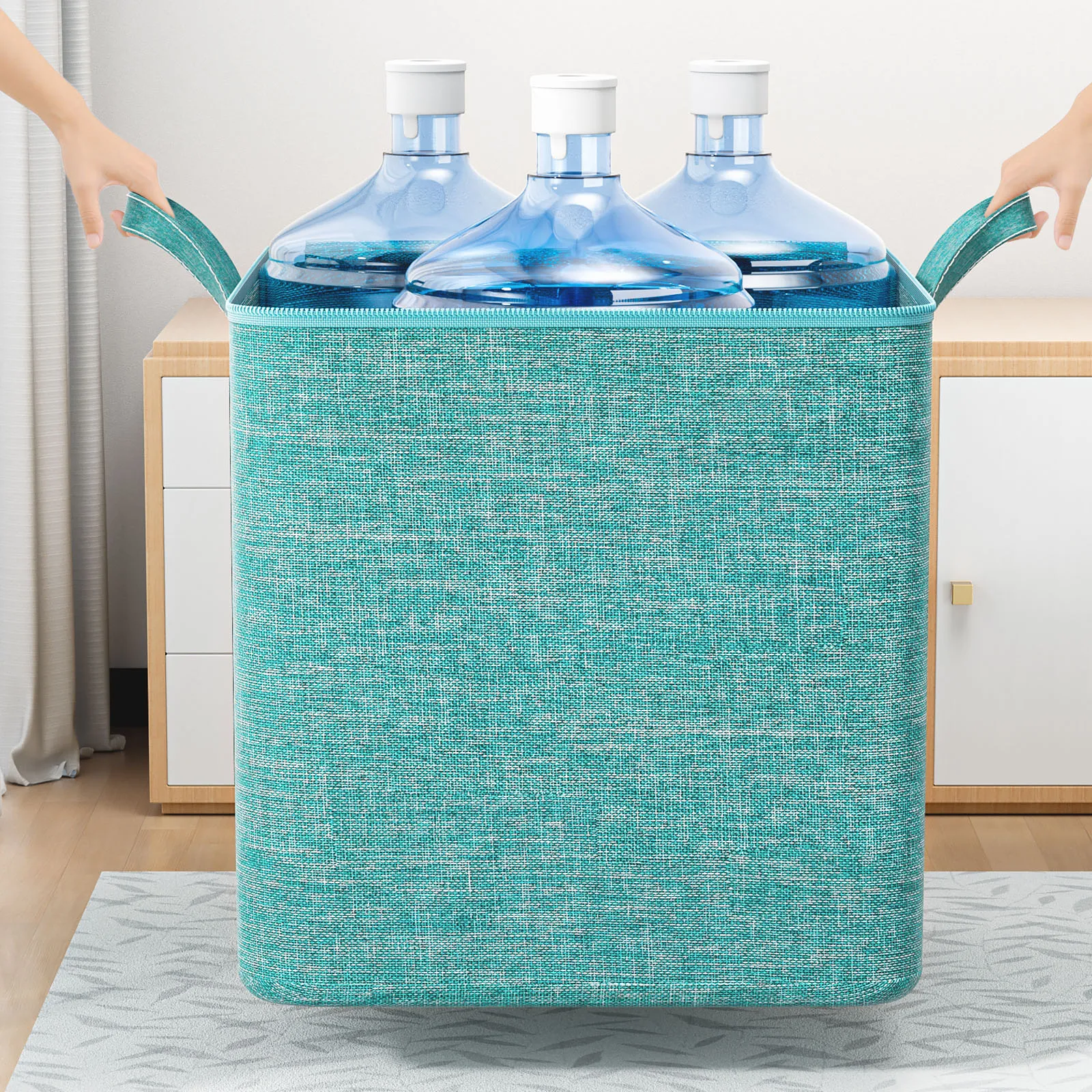 1 x faltbare Quilt-Aufbewahrungstasche, große Kapazität, Aufbewahrungstasche für Kleidungsdecke, Hundetasche, ordentlicher Schlafzimmerschrank, Grün
