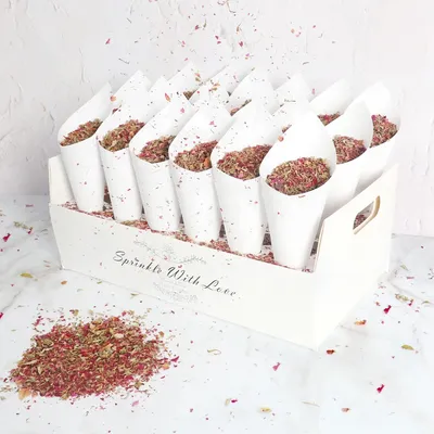 Kraft Paper Wedding Confetti Cone Holder Support Wedding Party Decor Supplies Confetti Cones Stand Box Tray Wedding Paper Cone