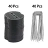 40 pz/pacco Garden Peg Silver Metal U-Shape Garden Staple Garden Ground Nail Film pioli fissi