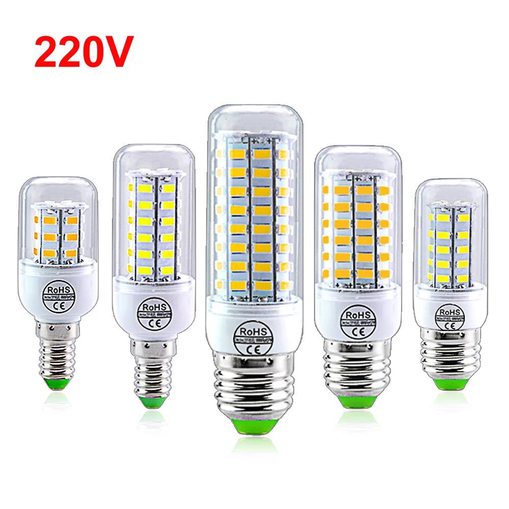 AC 220 V E14 E27 LED Maisbirne 24 36 56 72 LEDs 5730SMD Lampada LED Haushalt Kronleuchter Scheinwerfer Ersatz Halogenlampe