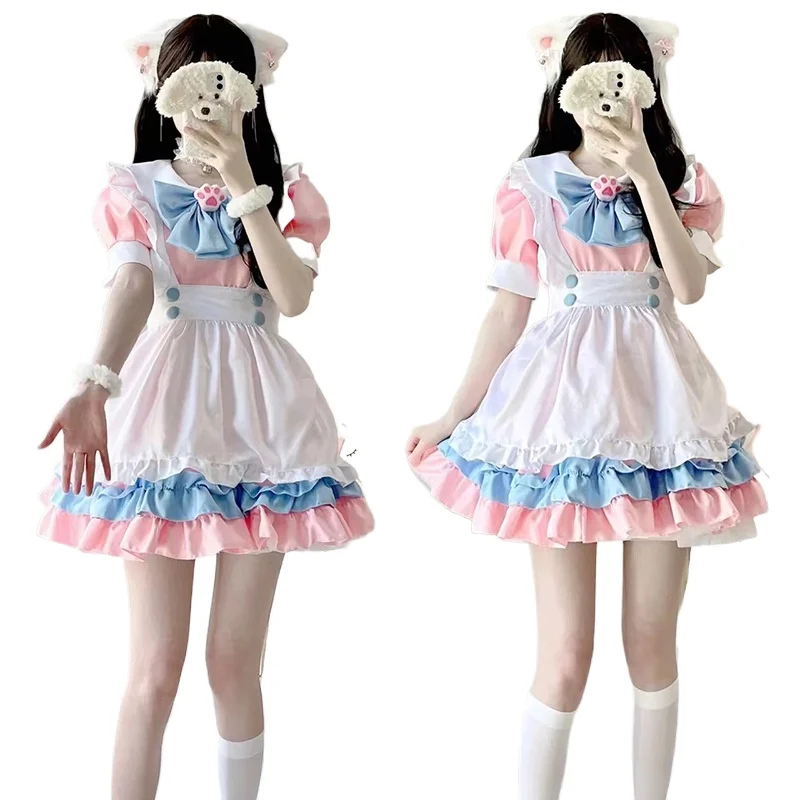 Mädchen kawaii lolita sexy Dienst mädchen rosa Cosplay Kleid Frauen Dienst mädchen Outfit Rock Kostüm niedlichen japanischen Katze Cosplay Kostüm Anime Kleidung