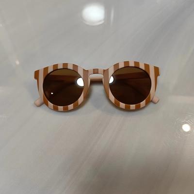 TEMU Children Personality And Striped Pattern Round Frame Glasses Boys Girls Decorative Accessories Kids Y2k Colourful Fashion Glasses Image