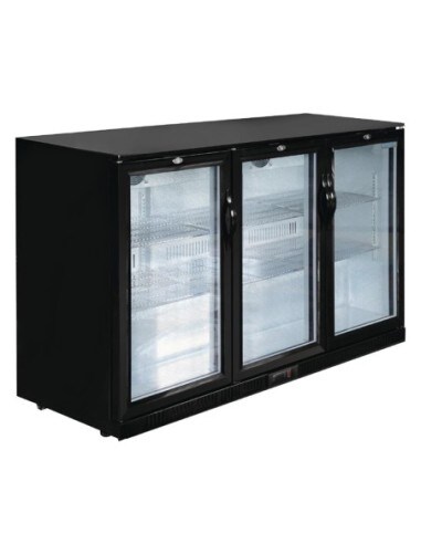 Polar Hintere Bar 3 Flügeltüren Glas 320 Liter Schwarz, 350 W, 220 V - MONO Image