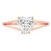 1.0ct heart cut clear moissanite 18k rose gold anniversary engagement ring size 5.25