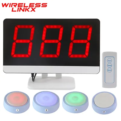 Quiz Answer Game Buzzer System 4 Color States 3 Answer Modes for Classroom Competition Family Games