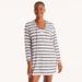 Nautica Women's Striped Hooded Cover Up Swim Bright White, S