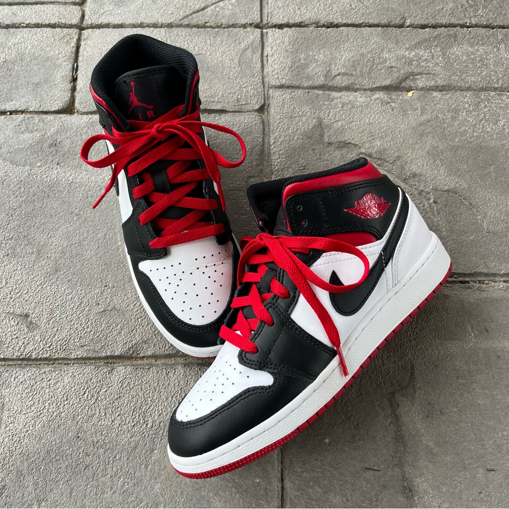 Nike Shoes | Boys Nike Air Jordan 1 Mid | Color: Black/Red | Size: 5b