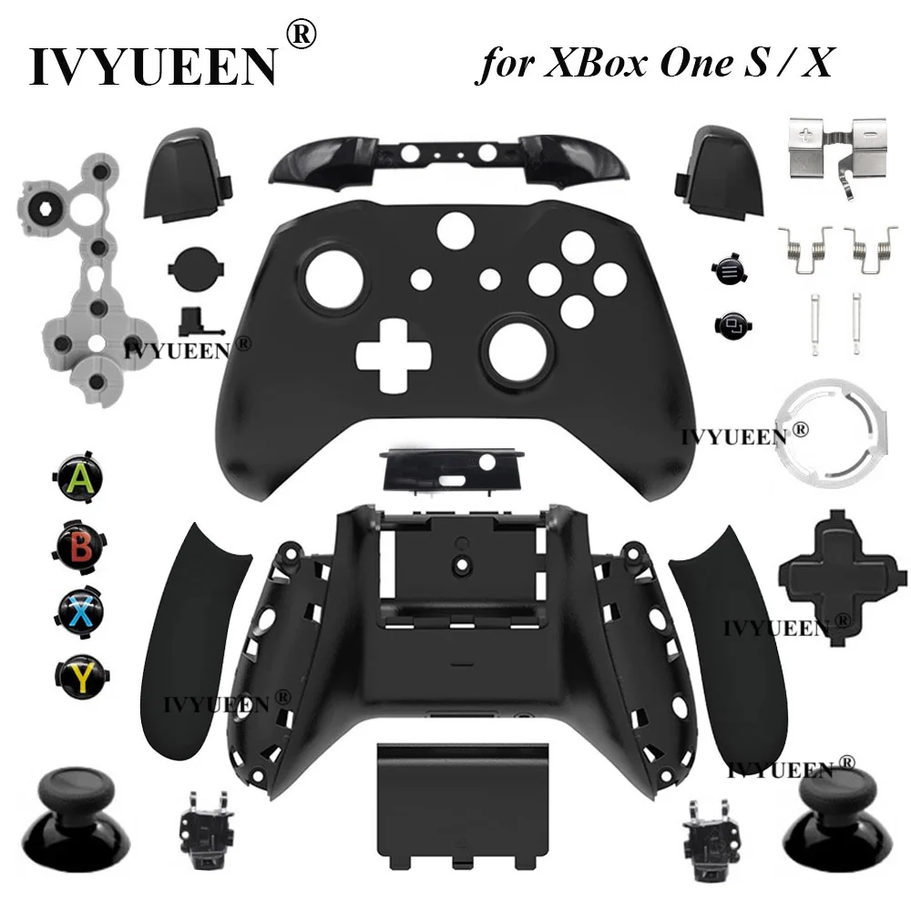 IVYUEEN Ersatzgehäuse für Xbox One X S Controller-Gehäuse, Frontplattenabdeckung, RB, LB, RT, LT, Auslöseknopf, Mod-Kit, Modell 1708 Image