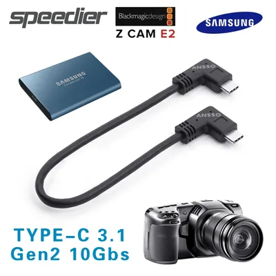 Typ-C USB 3,1 Biegen daten kabel BMPCC Z CAM E2 T5SSD SSD kabel Ultra Slim daten übertragung