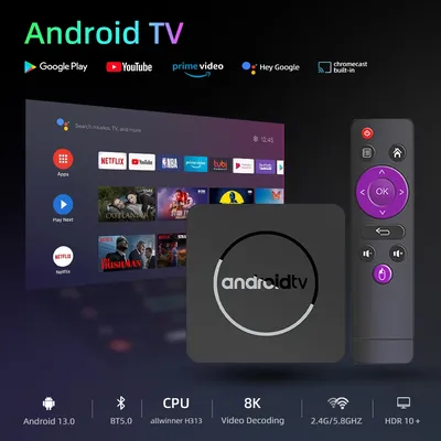 ATV Android13 Smart TV Box AllwinnerH313 Netflix Streaming Bluetooth Media Player 2GB16GB Dual Wifi