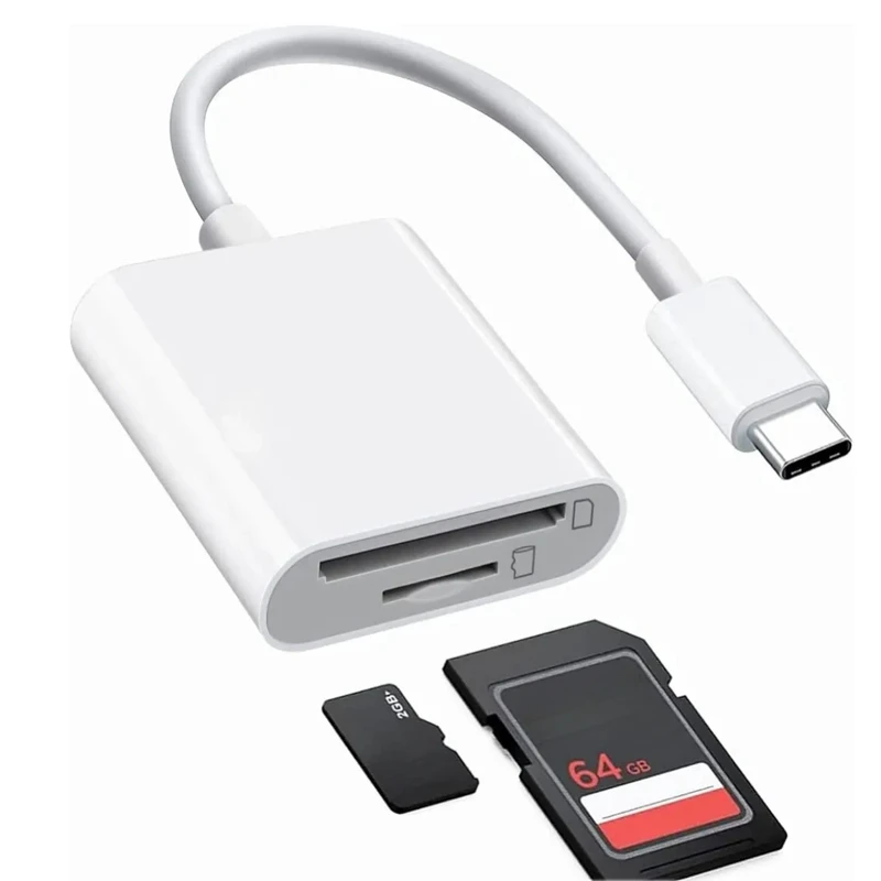 USB C to SD Card Reader High Speed Type C to SD TF Memory Card Reader Adapter for Samsung MacBook Laptops Tablets Smartphones