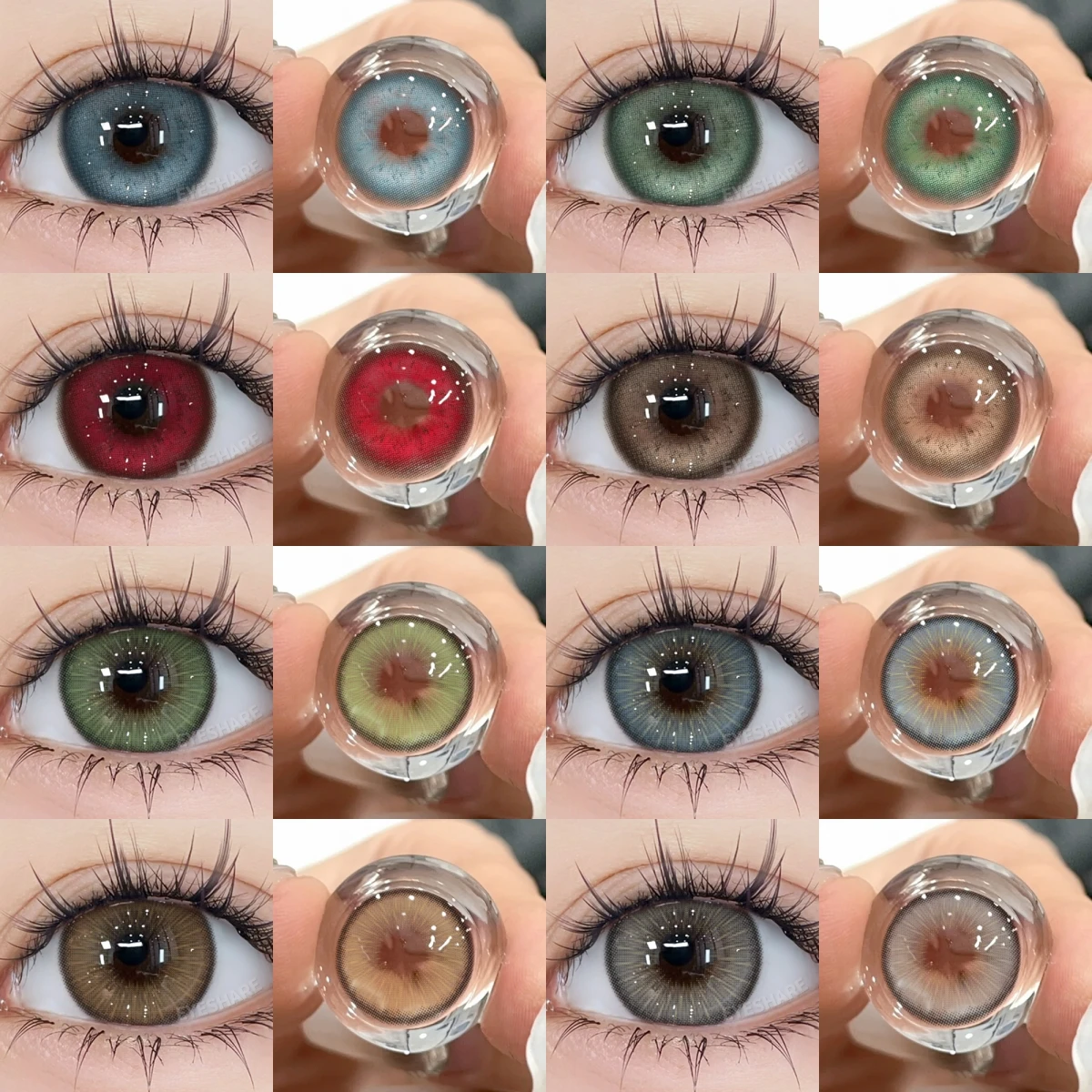 EYESHARE NEU 1 Paar farbige Kontaktlinsen für Augen, modische Kosmetik, hochwertige blaue Linsen, grüne Kontaktkosmetik-Augenkontakte Image