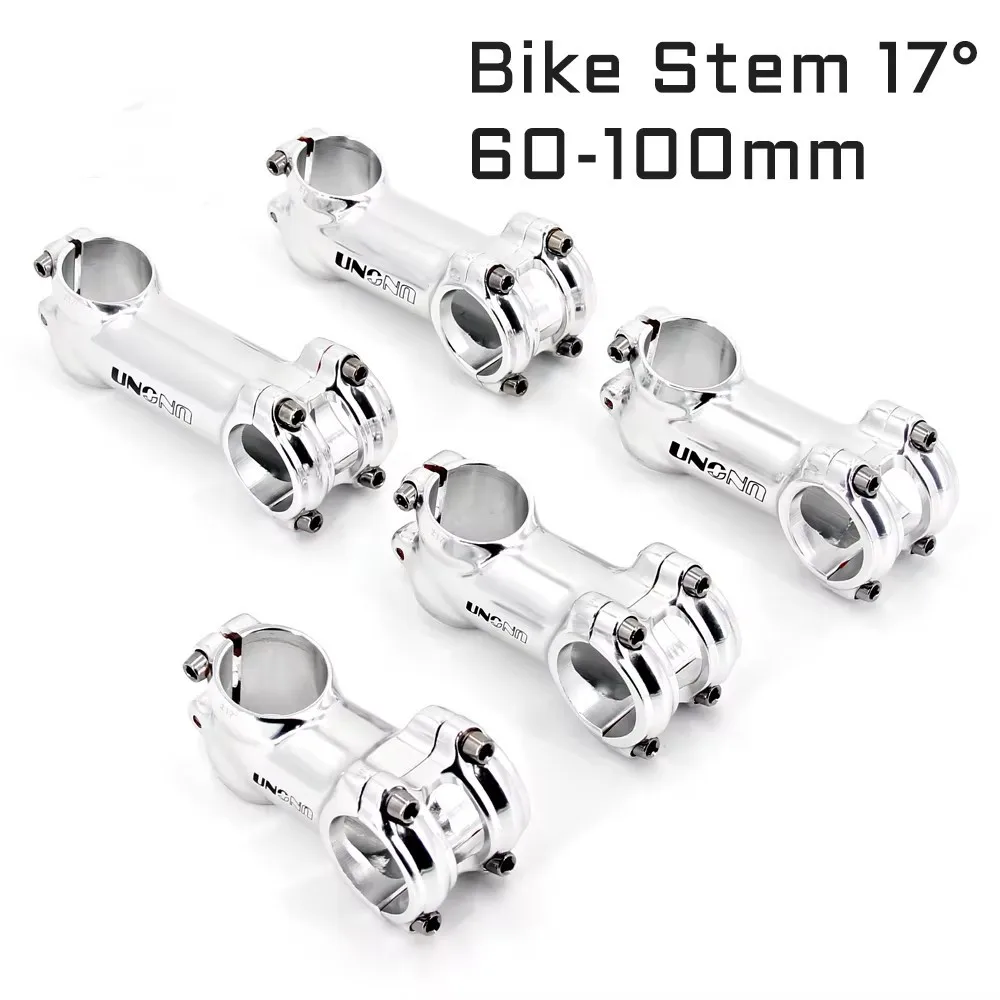 UNO Stem 17 Grad MTB Rennrad Fahrrad-Vorbau 31,8*60-100mm Silber Ultraleichter Vorbau Aluminium Fahrradlenker-Vorbauteil