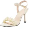 31-43 neue High Heels Dünne Ferse Große Größe Schnalle Sandalen Frauen Band Mode Schwarz frauen Schuhe