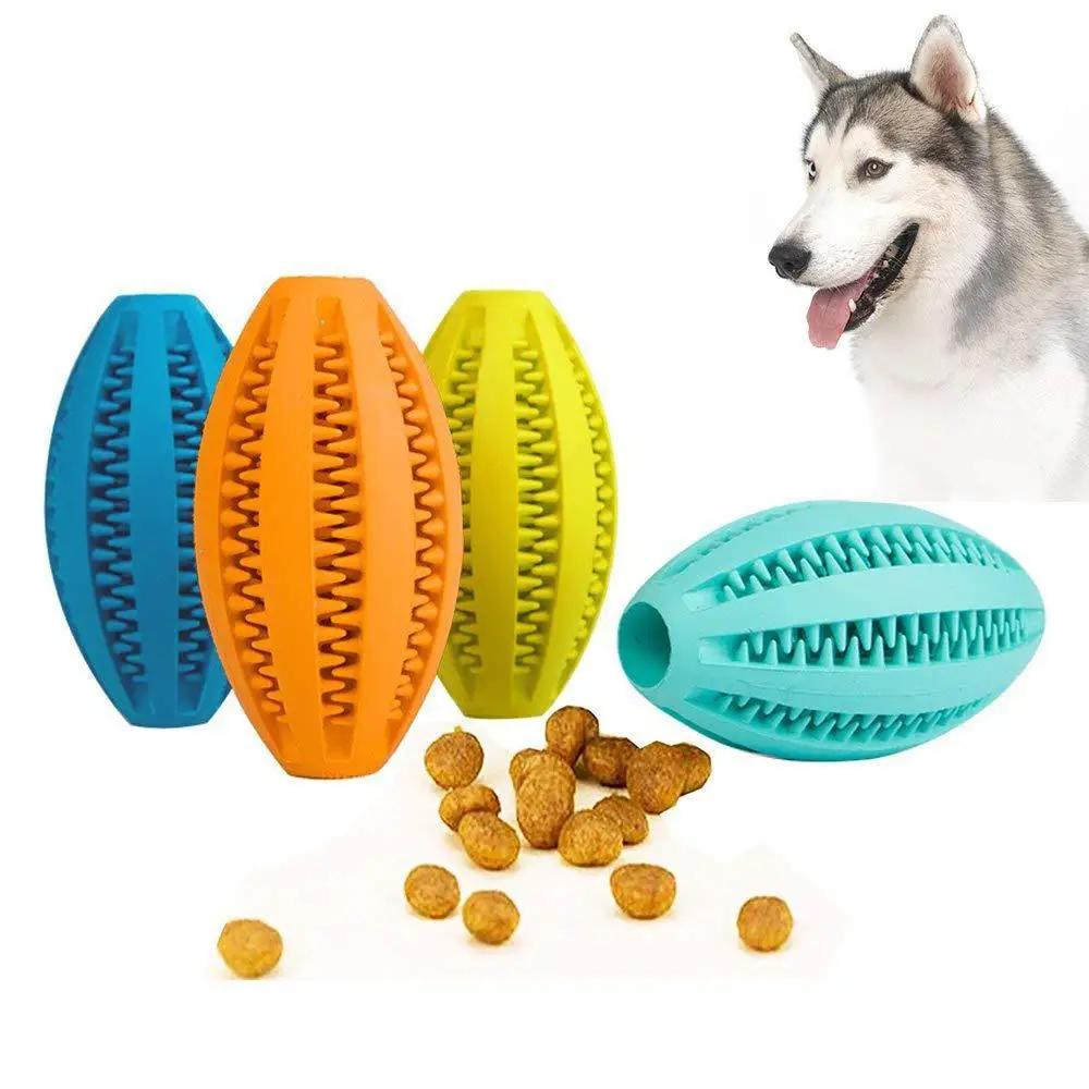 Haustier Hund Kauen Spielzeug Zähne Reinigung Snack Ball Haustier Hund Spielzeug Ball Natürliche Gummi Super Robuste Interaktive Bouncy Pet Liefert Image