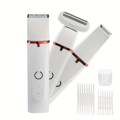 Lady Shaver, Bikini Trimmer For Women - Wet & Dry Hair Trimmer With Ceramic Blades - Cordless Hair Removal Electric Razor For Any Part Of The Body, White