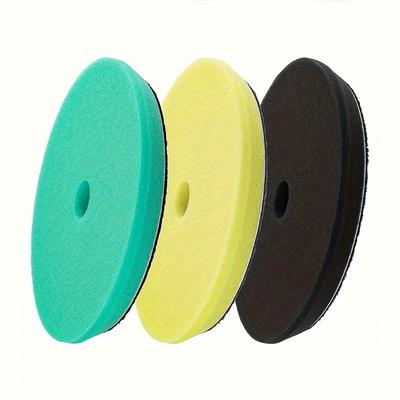 5 Inch Polishing Pads, 5'' Track Buffer Pads Hook And Loop Buffing Pads, Foam Polish Pad For Compounding, Polishing And Waxing, For 5'' Backing Plate
