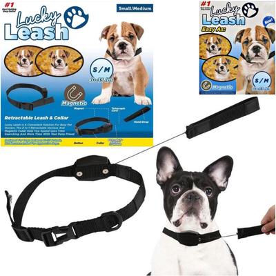 Trade Shop Traesio - Trade Shop - einziehbares 2-IN-1-HUNDELEINENHALSBAND für hunde grösse s/m mit Image