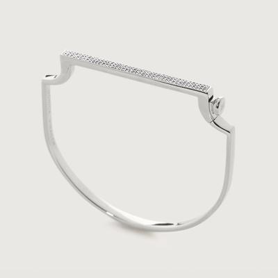 Sterling Silver Signature Thin Diamond Bangle Diamond