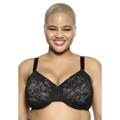 Plus Size Women's Jessamine Unlined Side Smoothing Minimizer Bra by Paramour by Felina in Black (Size 44 C)