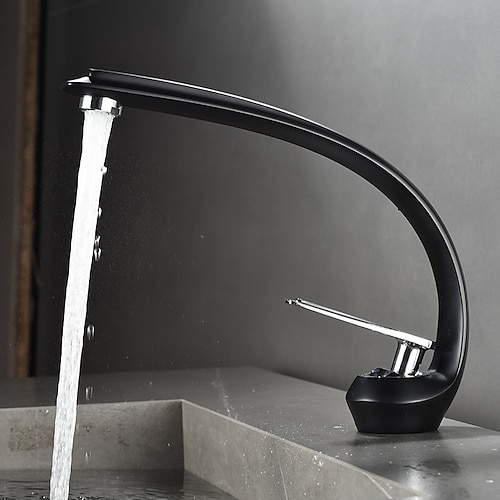 Waschbecken Wasserhahn - Klassisch Galvanisierung / Lackierte Oberflächen Mittellage Einhand Ein LochBath Taps Image