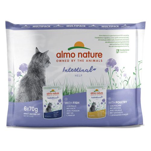 6x70g Mixed Pack Poultry & Fish Digestive Help Holistic Almo Nature Wet Cat Food