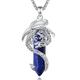 EUDORA Harmony Ball Lapis Lazuli Dragon Necklace for Women Men, Hexagonal Prism Crystal Energy Amulet Silver Plated Copper Dragon Pendant Jewelry Gift for Mom Wife, 22"+24"