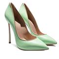 DIGJOBK Heels for Women Women's high-Heeled Shoes Metal Decoration Ultra-high Thin high-Heeled Pointed high-Heeled Shoes Party Women's high-Heeled Shoes Large(Color:Green,Size:10)