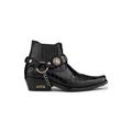 TruClothing Mens Real Leather Cowboy Ankle Boots Chain Western Heel Dancing - black 11